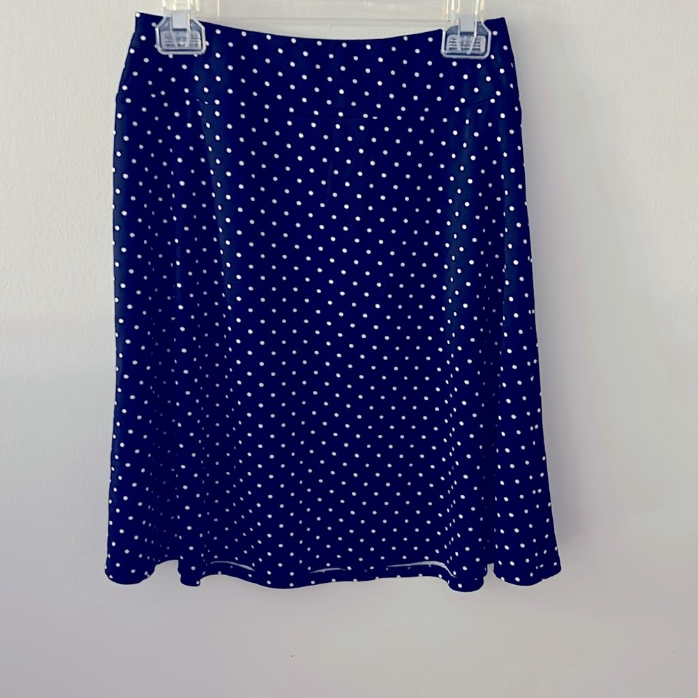 Blue polka dot skirt